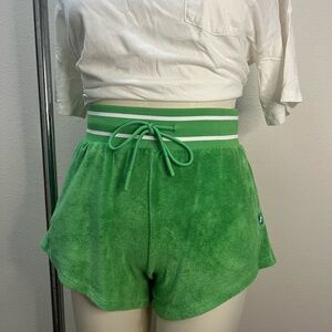 Green Terry Cloth Women's Shorts